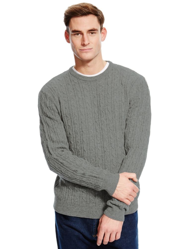 Pure Lambswool Textured Jumper 1 of 3