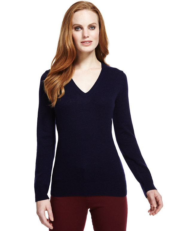 Pure Lambswool V-Neck Jumper Image 1 of 2