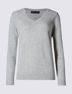 Pure Lambswool V-Neck Jumper Image 2 of 4