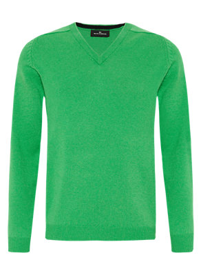 Pure Lambswool V-Neck Jumper Image 2 of 3