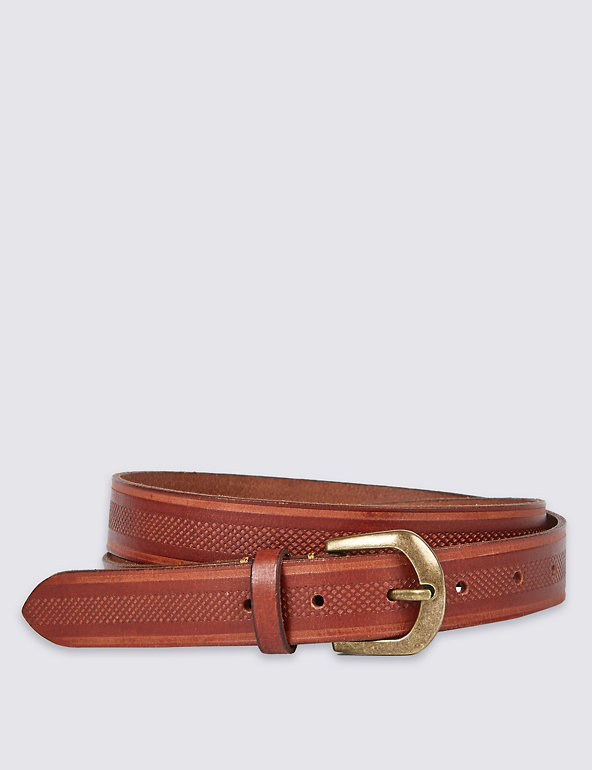 Pure Leather Embossed Belt Image 1 of 2