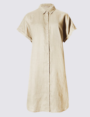 Pure Linen  Shirt Dress Image 2 of 3
