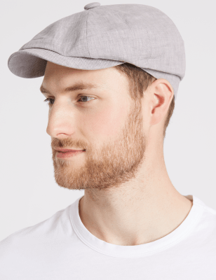 linen baker boy cap