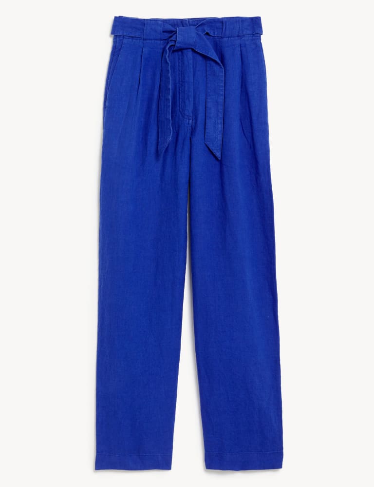Marks and spencer black linen trousers hot sale
