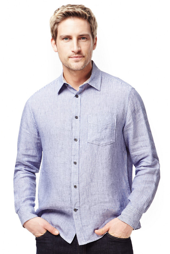 Pure Linen Bengal Striped Shirt Image 1 of 1