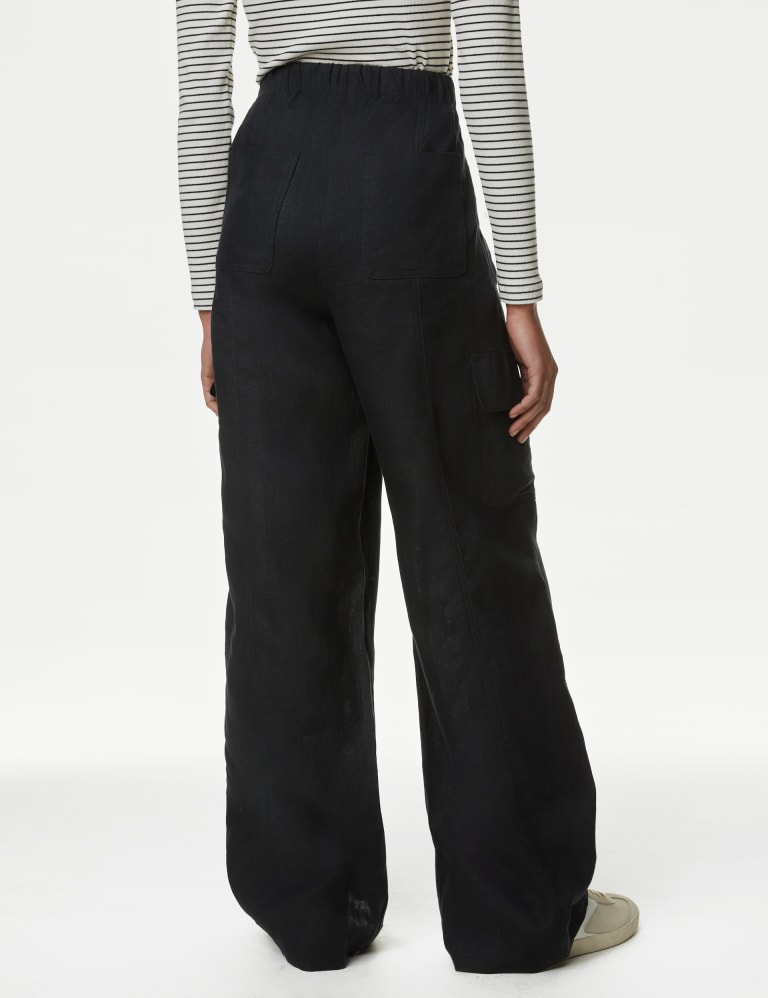 M&s white linen trousers on sale