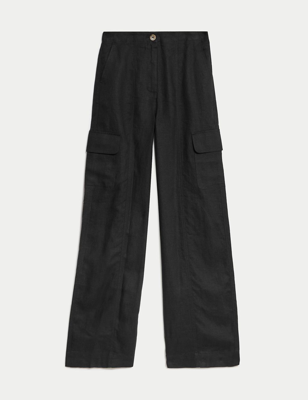 Pure Linen Cargo Trousers 1 of 5