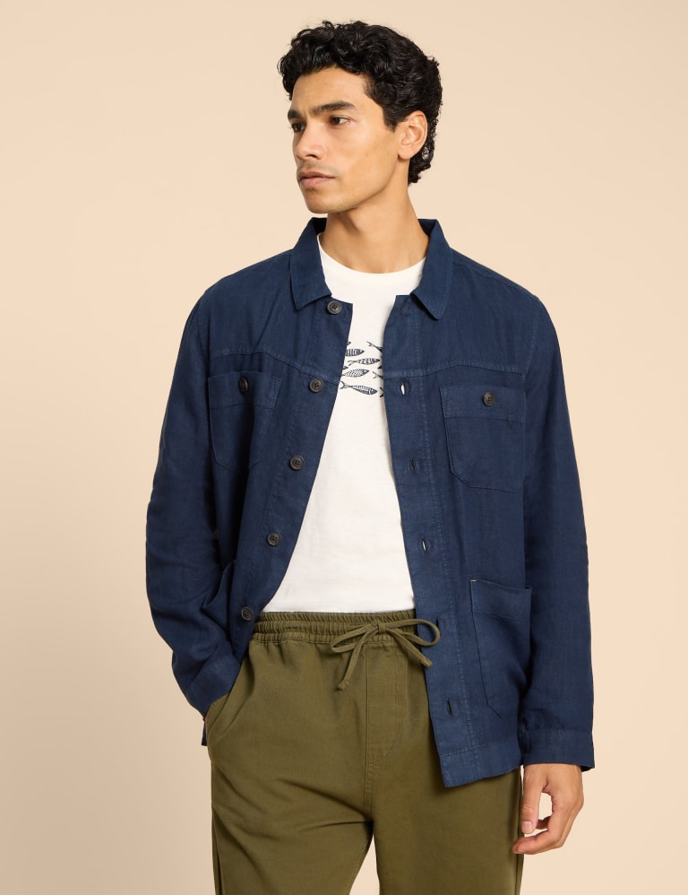 Pure Linen Chore Jacket 1 of 4