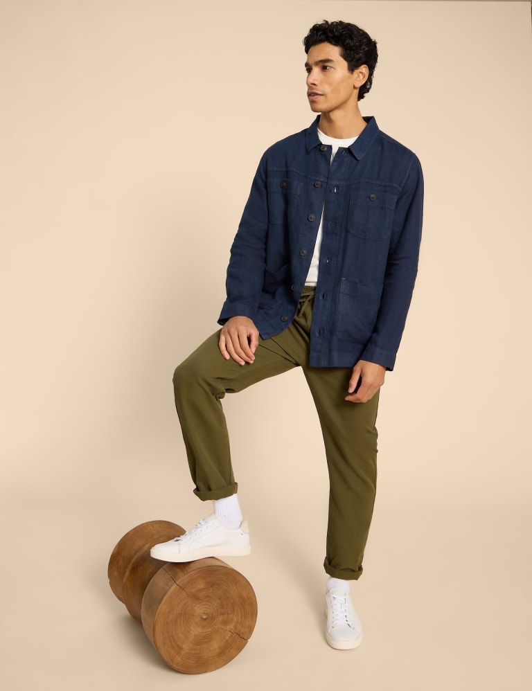 Linen chore jacket top