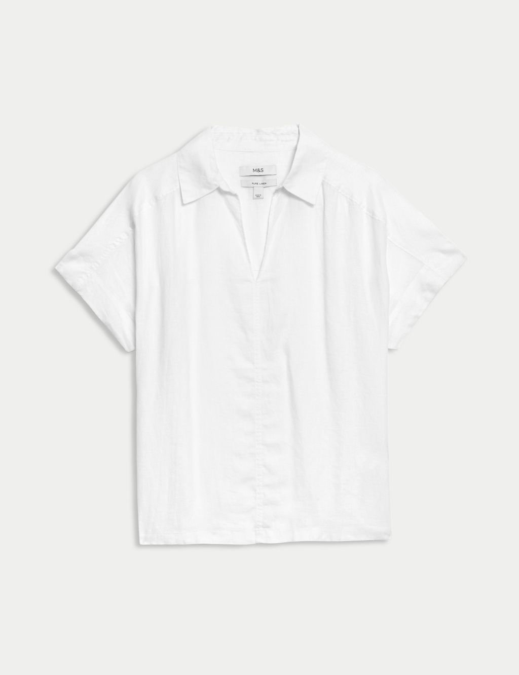Pure Linen Collared Popover Blouse 1 of 5