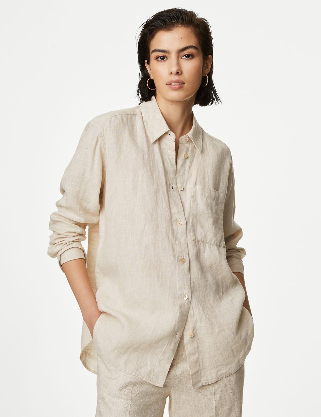 Pure Linen Collared Relaxed Shirt 4 of 5