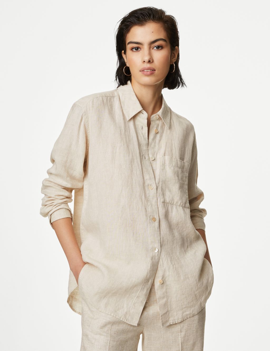Pure Linen Collared Relaxed Shirt 4 of 5