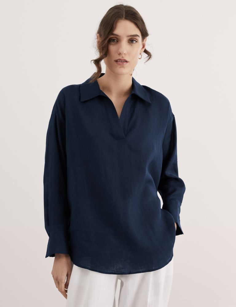 Pure Linen Collared Relaxed Shirt 5 of 6