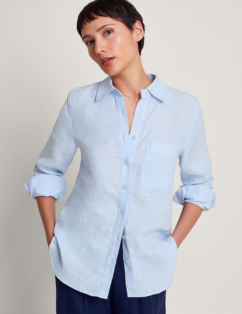 Pure Linen Collared Shirt 1 of 4