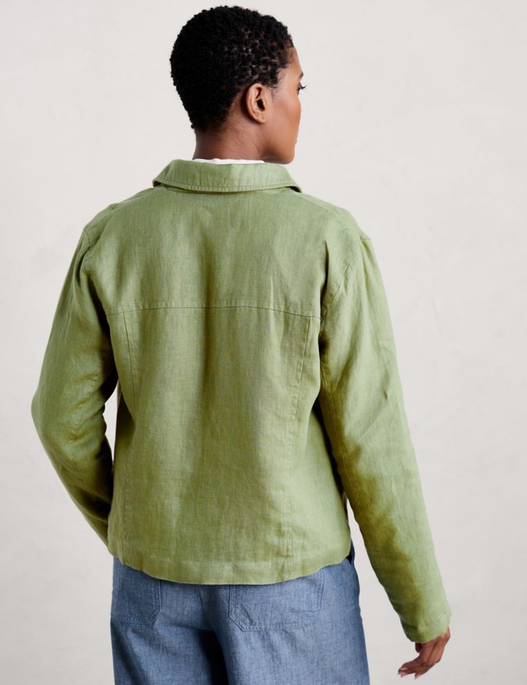 Pure Linen Collared Short Jacket 4 of 5