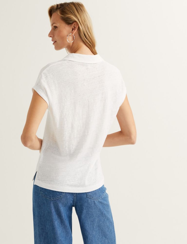 Pure Linen Collared Short Sleeve Top 5 of 6