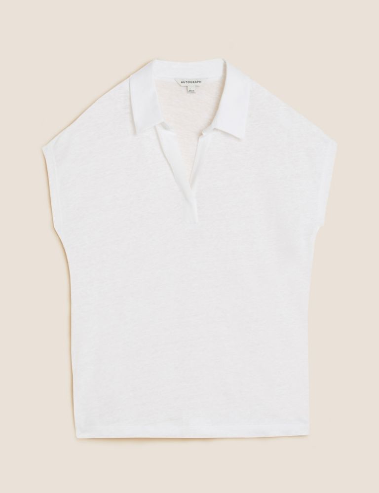 Pure Linen Collared Short Sleeve Top 2 of 6