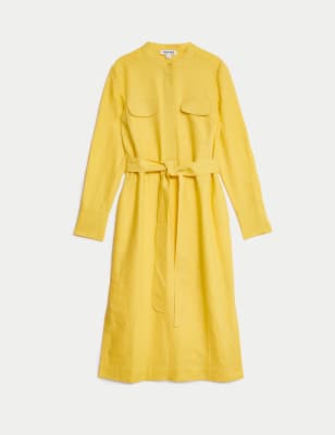 Long yellow cheap shirt dress