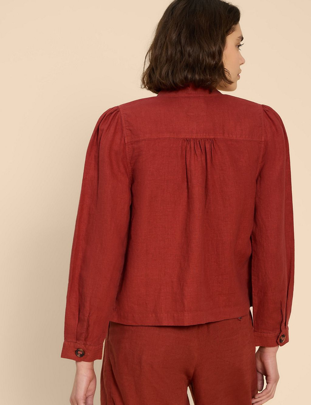 Pure Linen Cropped Utility Jacket 4 of 6