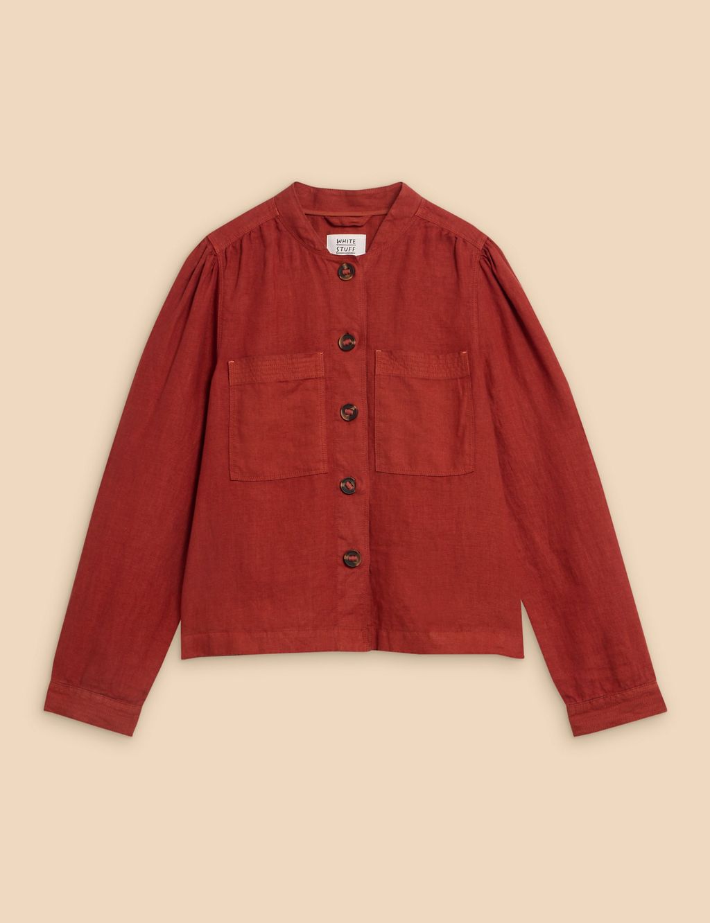 Pure Linen Cropped Utility Jacket 1 of 6