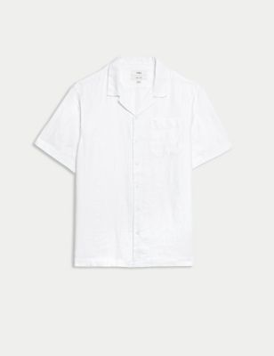 Pure Linen Cuban Collar Shirt Image 2 of 5