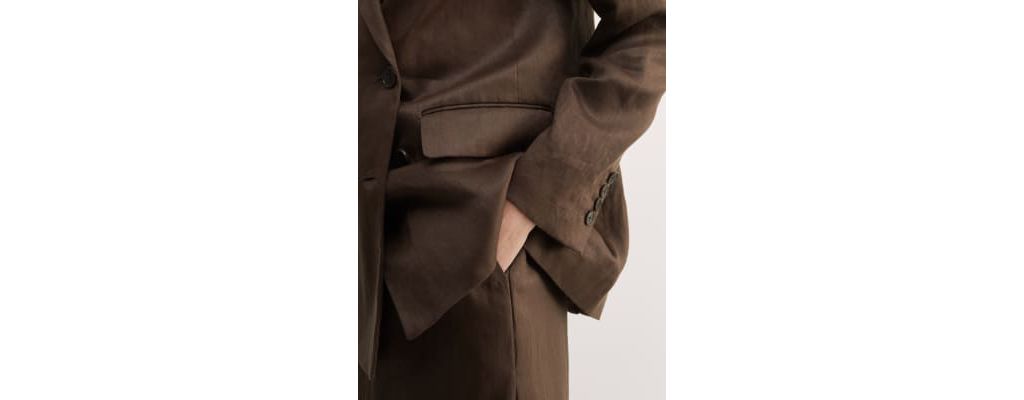 Pure Linen Double Breasted Pea Coat 5 of 7