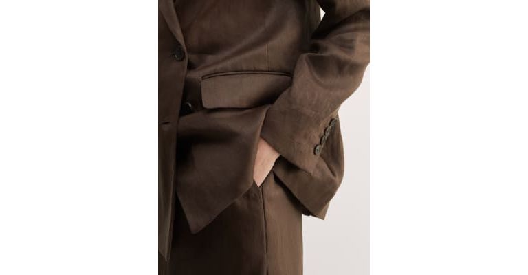 Pure Linen Double Breasted Pea Coat 7 of 7