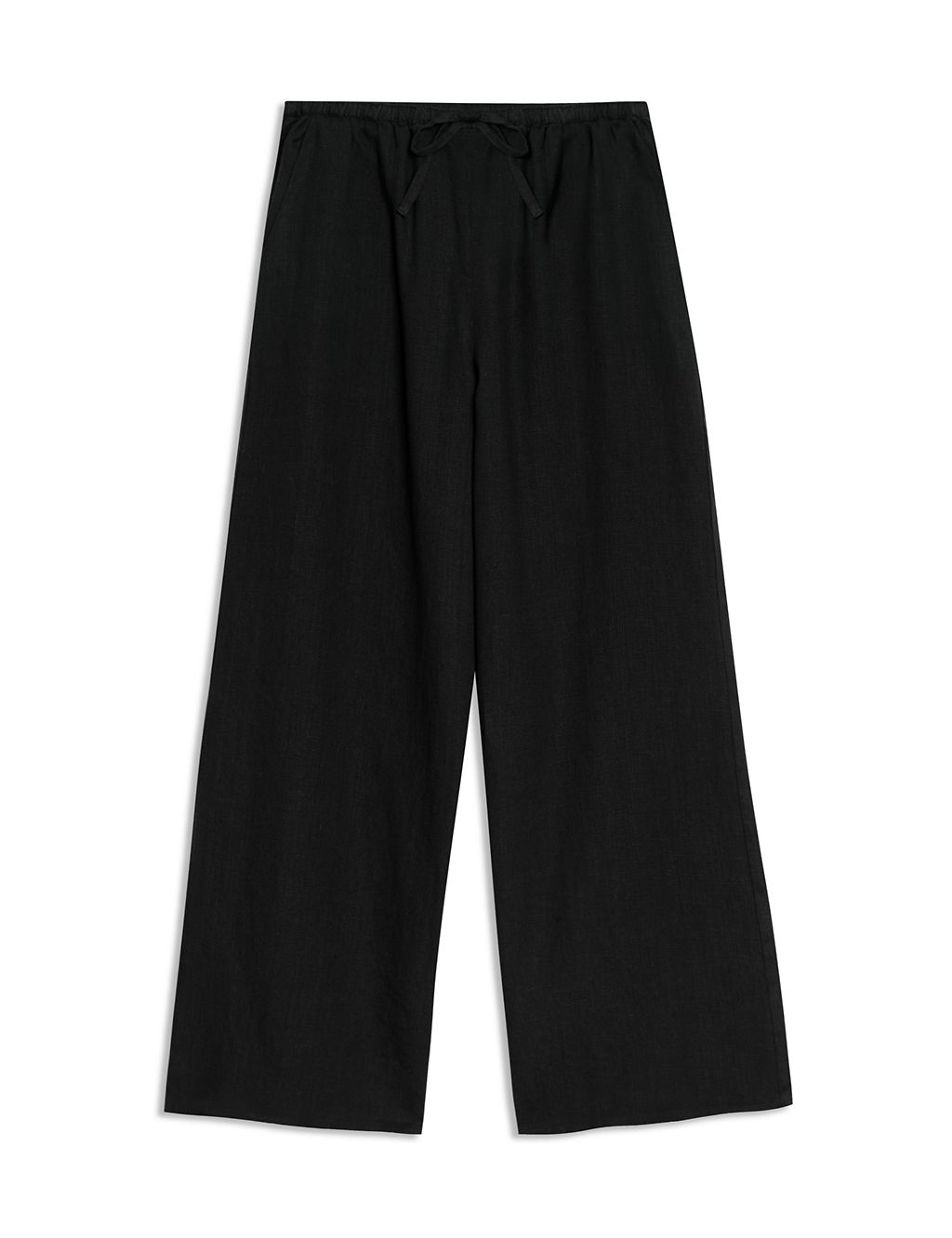 Pure Linen Drawstring Wide Leg Trousers 1 of 6