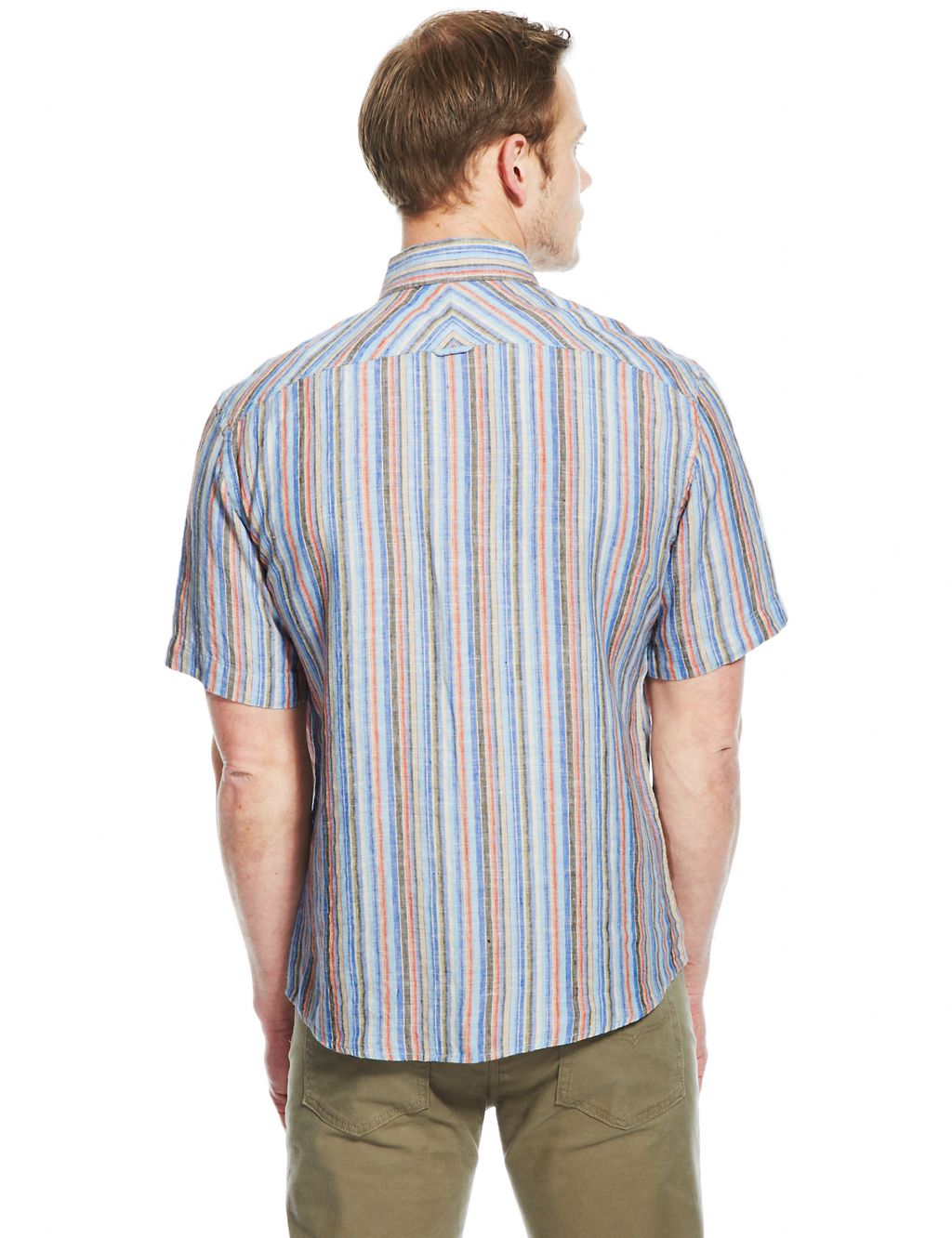 Pure Linen Easy to Iron Multi-Striped Shirt 4 of 4