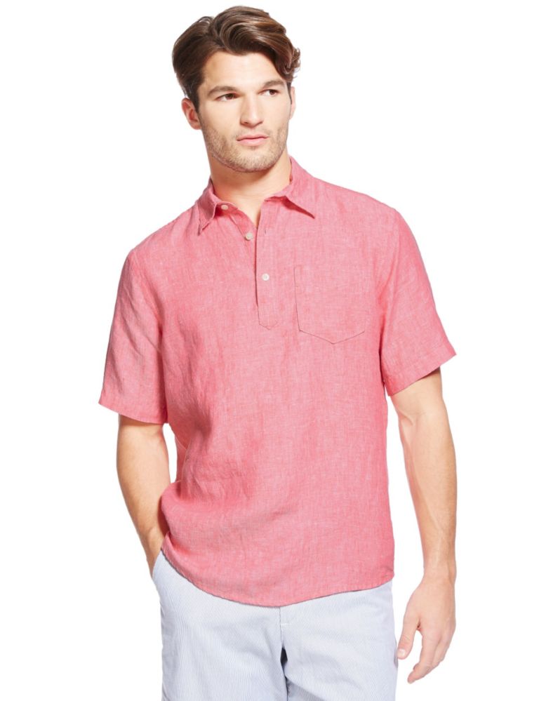 Pure Linen Easy to Iron Short Sleeve Shirt 1 of 4
