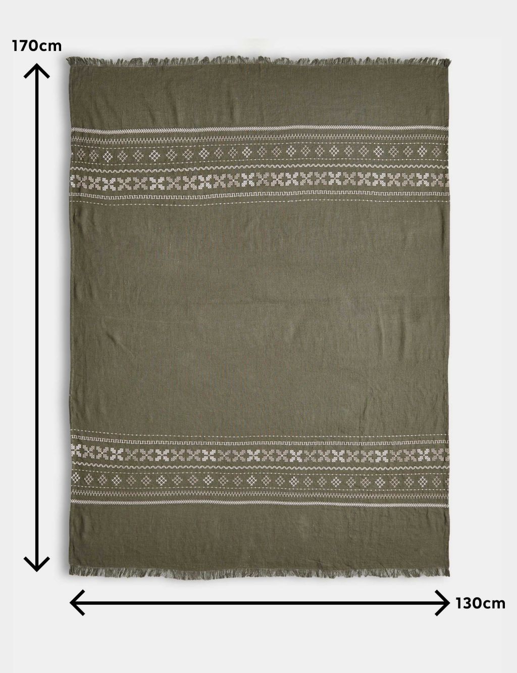 Pure Linen Embroidered Throw 5 of 5