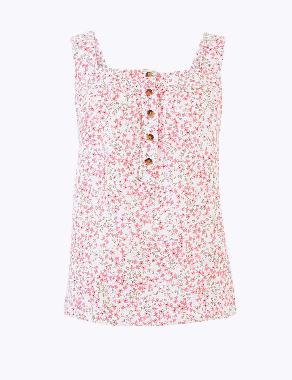 Pure Linen Floral Camisole Top 1 of 4