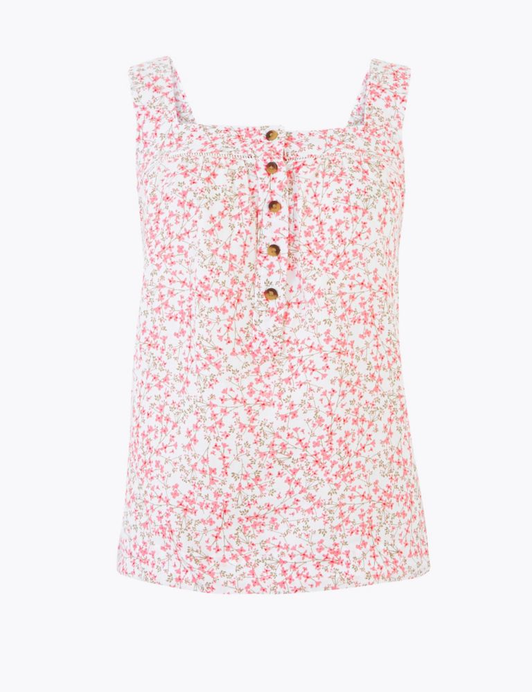 Pure Linen Floral Camisole Top 2 of 4