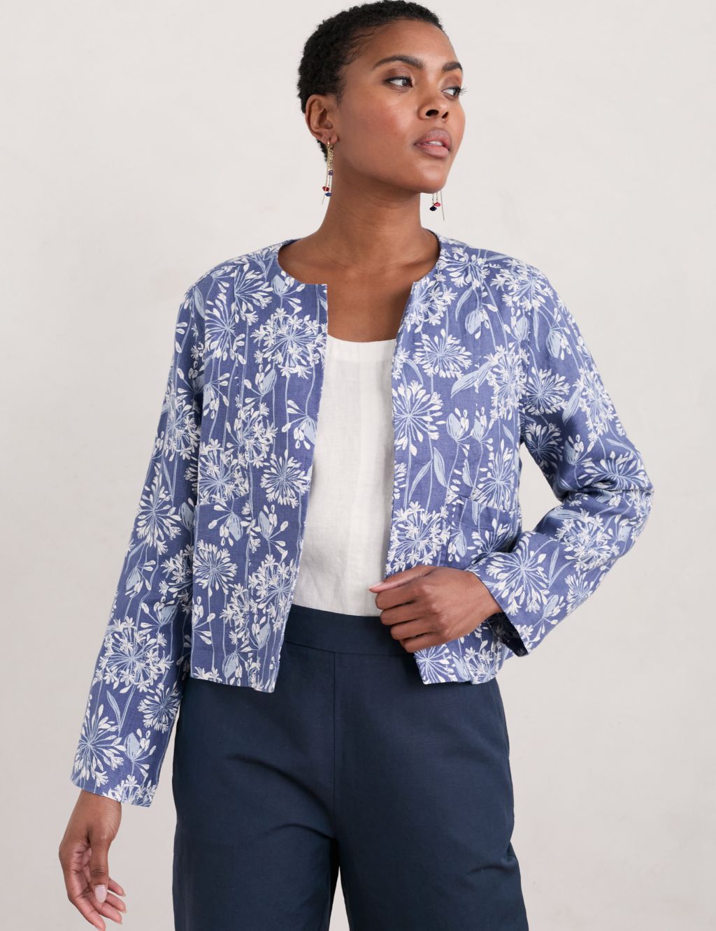 Pure Linen Floral Jacket 2 of 5