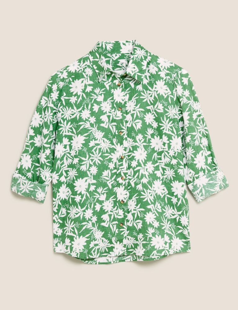 Pure Linen Floral Shirt 2 of 5