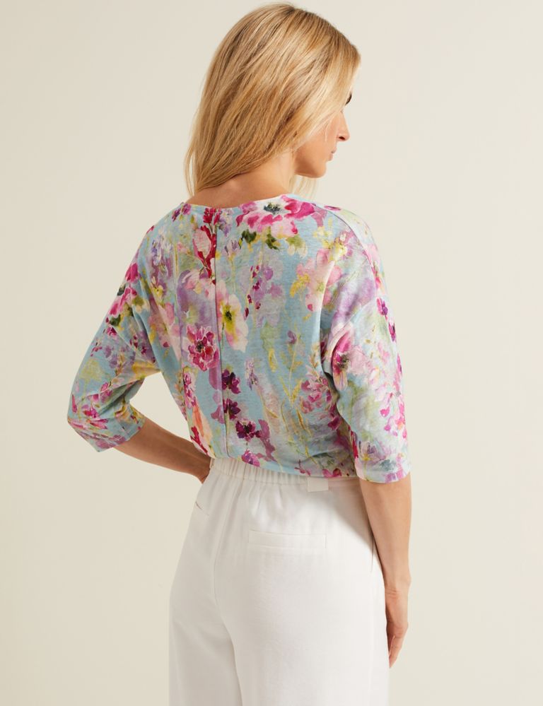 Pure Linen Floral Top 3 of 6