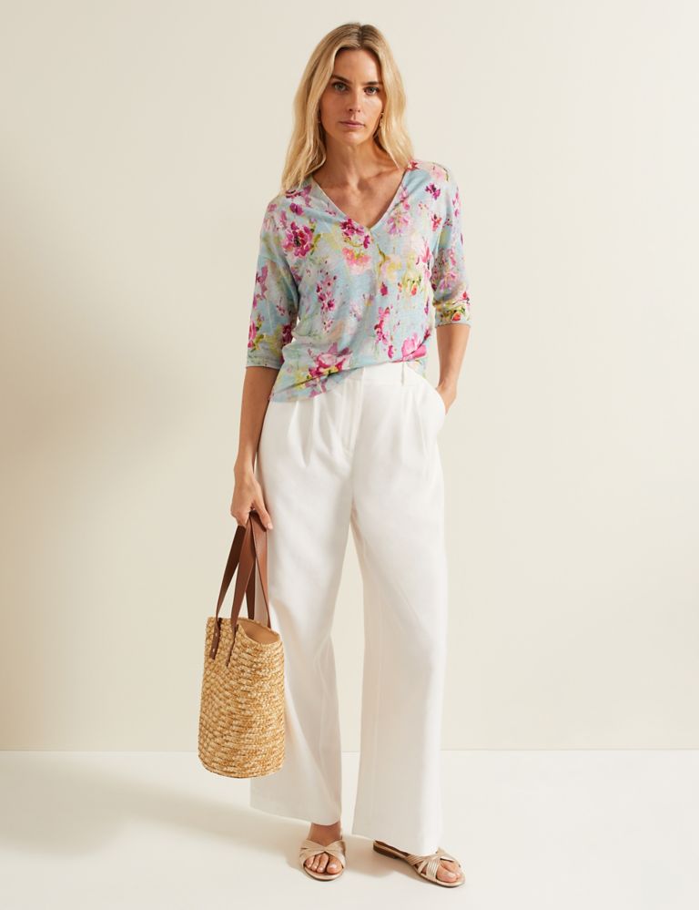 Pure Linen Floral Top 4 of 6