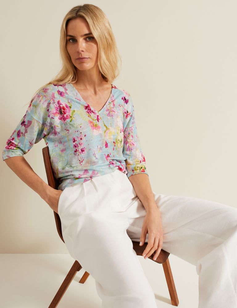 Pure Linen Floral Top 5 of 6