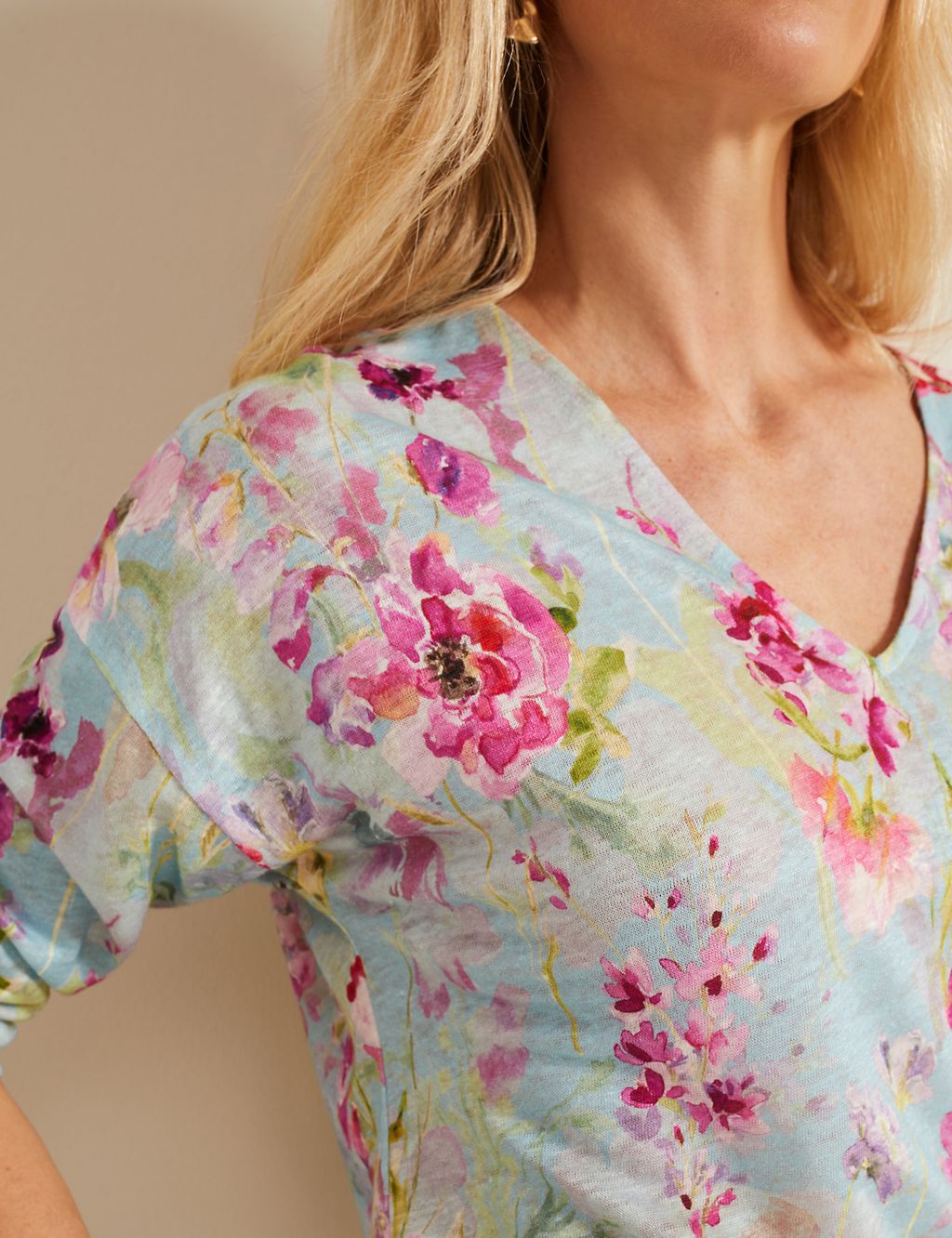 Pure Linen Floral Top 6 of 6