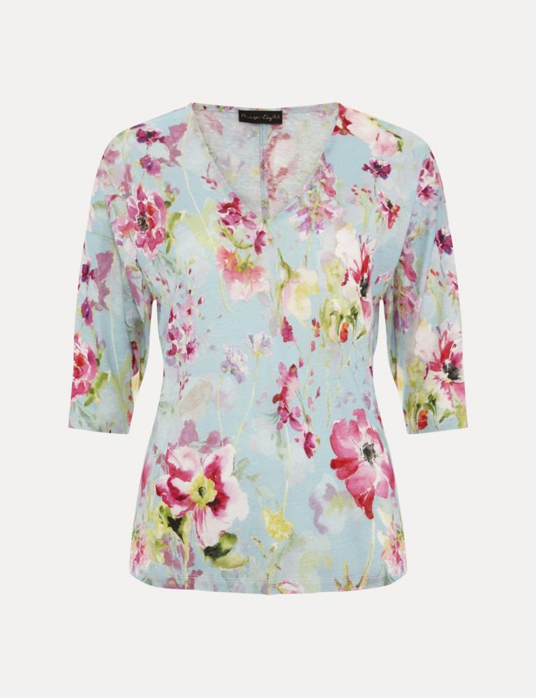 Pure Linen Floral Top 2 of 6