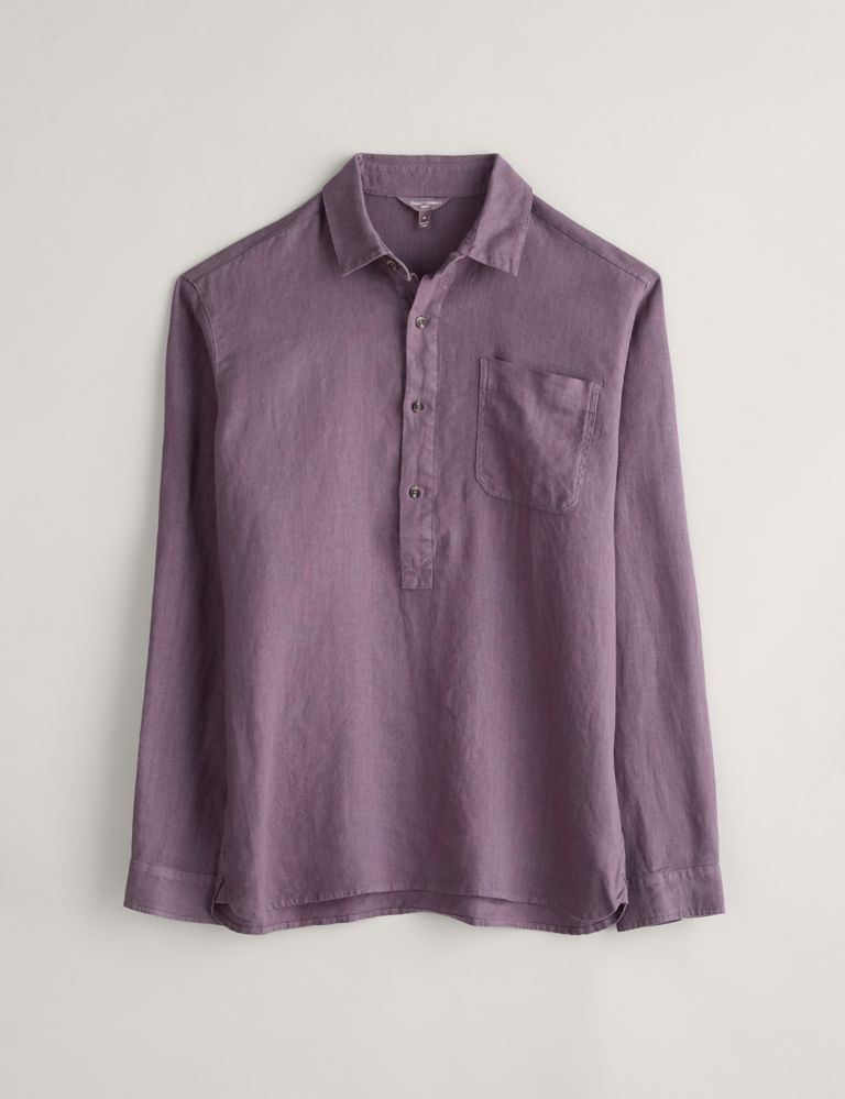 Pure Linen Garment Dyed Overshirt 2 of 5
