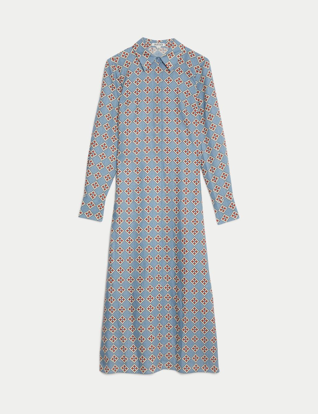 Pure Linen Geometric Midi Shirt Dress 1 of 6