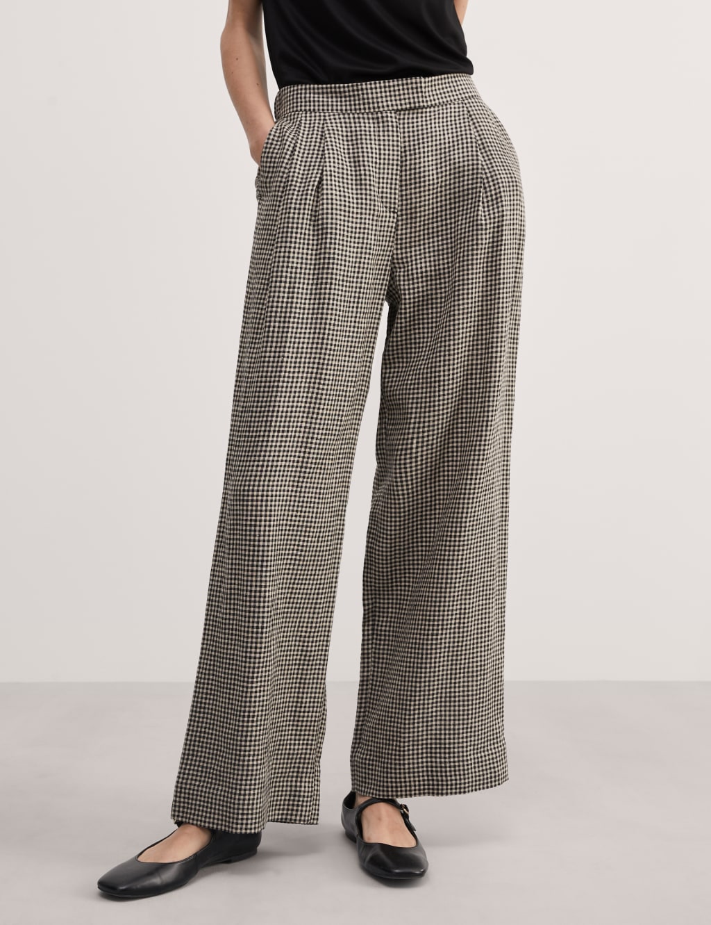 High waist deals gingham trousers