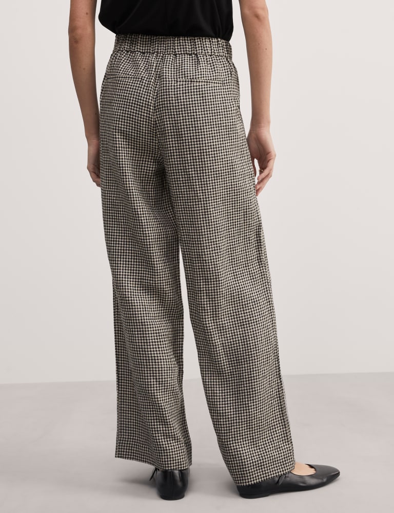 High waist sale gingham trousers