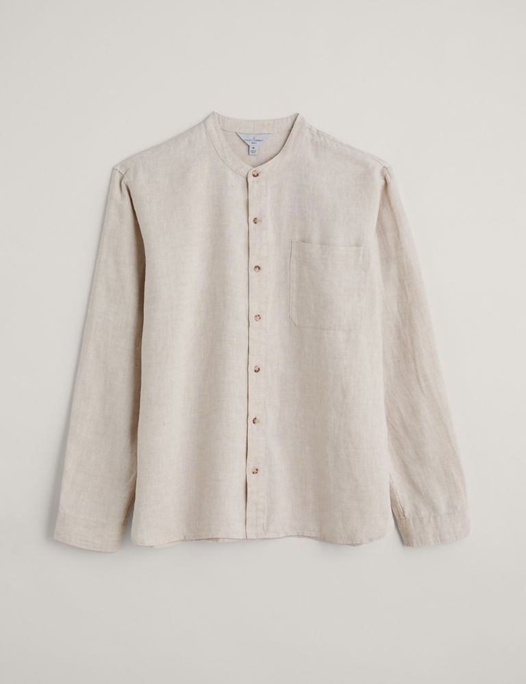 Pure Linen Grandad Collar Shirt 2 of 5