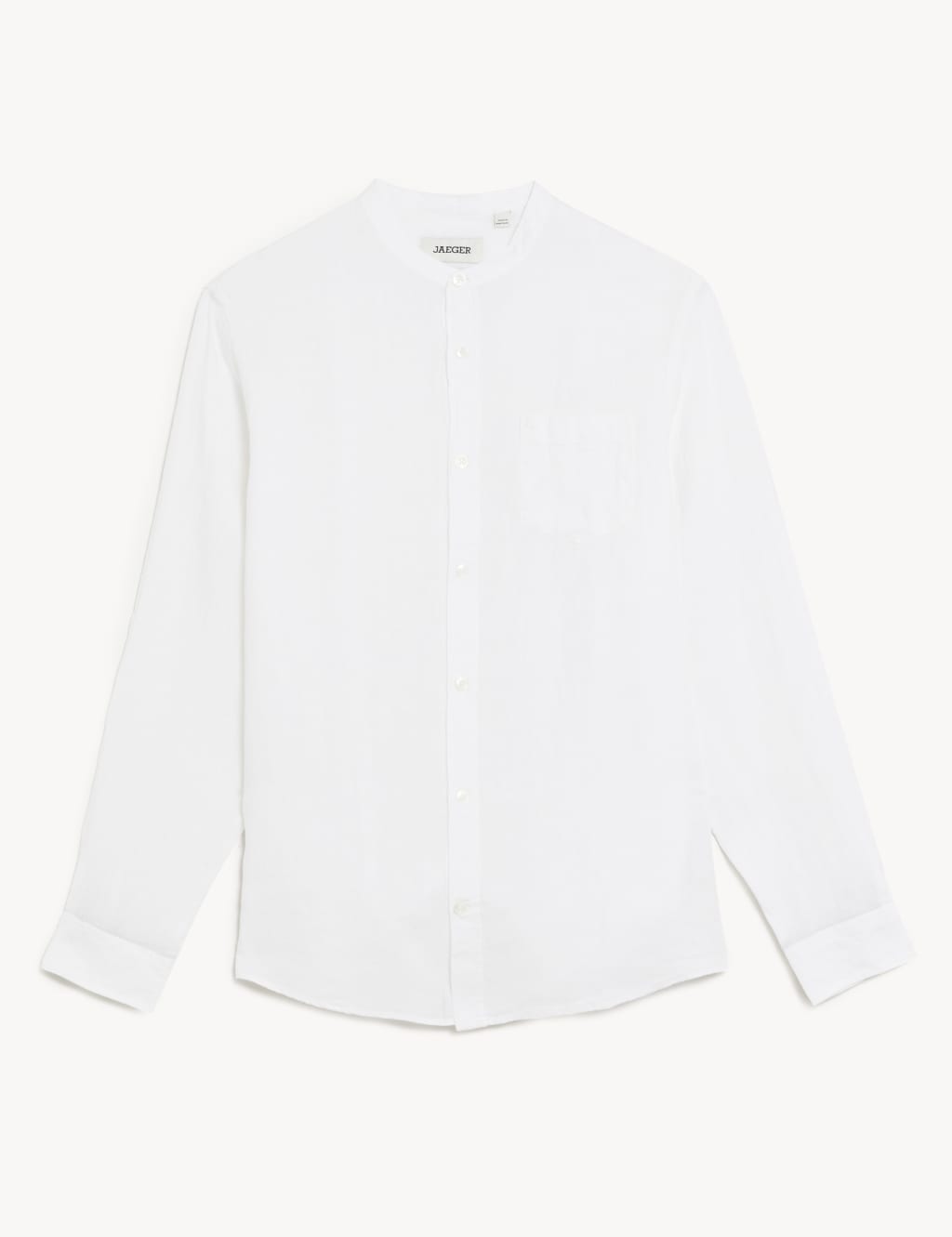 Pure Linen Grandad Collar Shirt JAEGER M&S