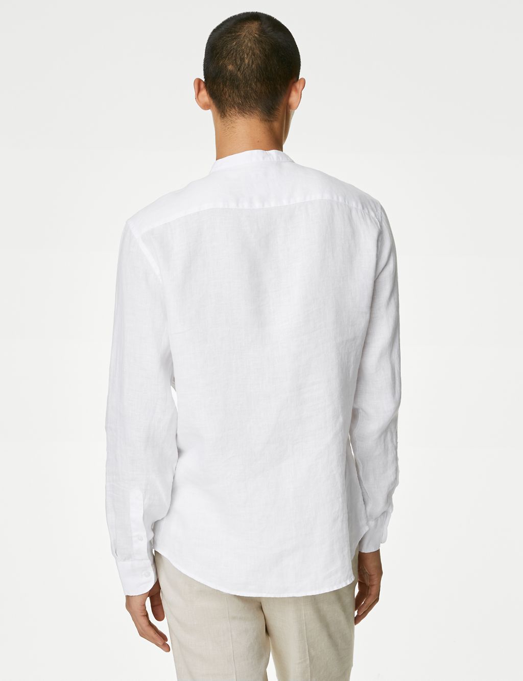 Pure Linen Grandad Collar Shirt 6 of 6