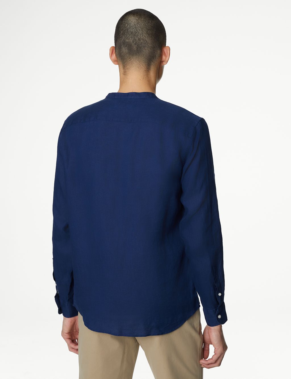 Pure Linen Grandad Collar Shirt 6 of 6