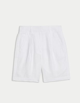 Pure Linen High Waisted Shorts Image 2 of 6
