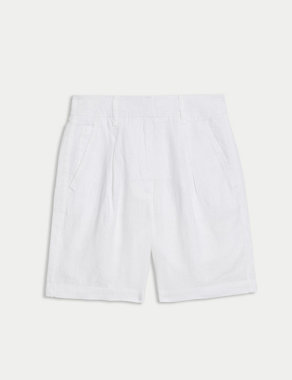 Pure Linen High Waisted Shorts Image 2 of 5